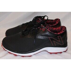 Men's New Balance Fresh Foam X Defender SL Spikeless Golf Shoes Black Red Sz 9.5